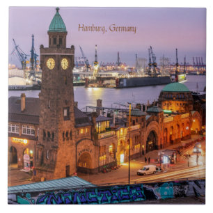 Hamburg Germany cityscape photograph Tile
