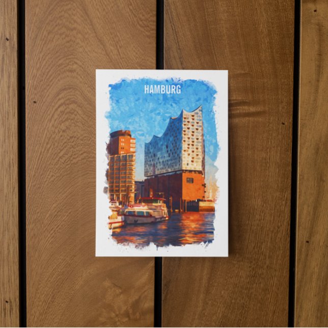 Hamburg Germany Elbphilharmonie Travel Postcard (hamburg germany watercolor)