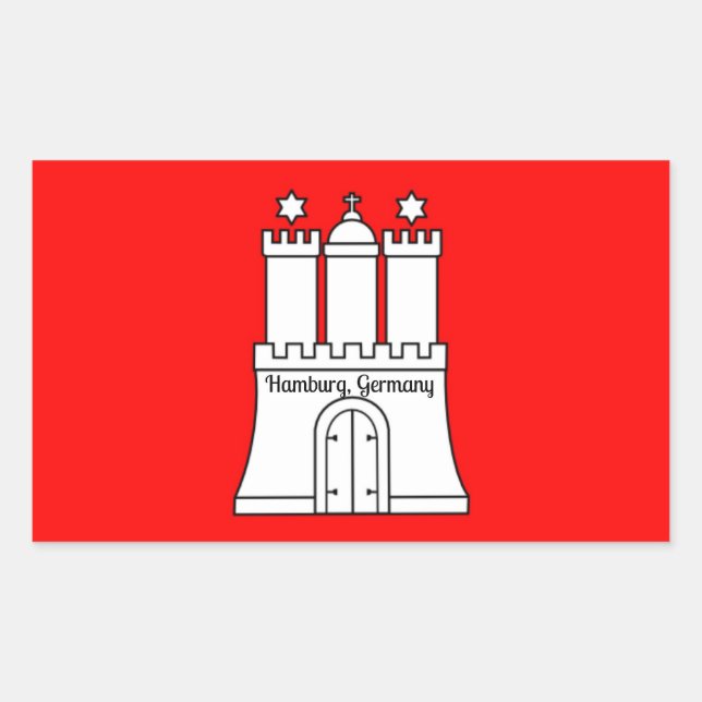 Hamburg, Germany flag Rectangular Sticker (Front)