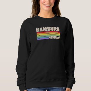Hamburg Germany Rainbow Gay Pride Merch Retro 70s  Sweatshirt