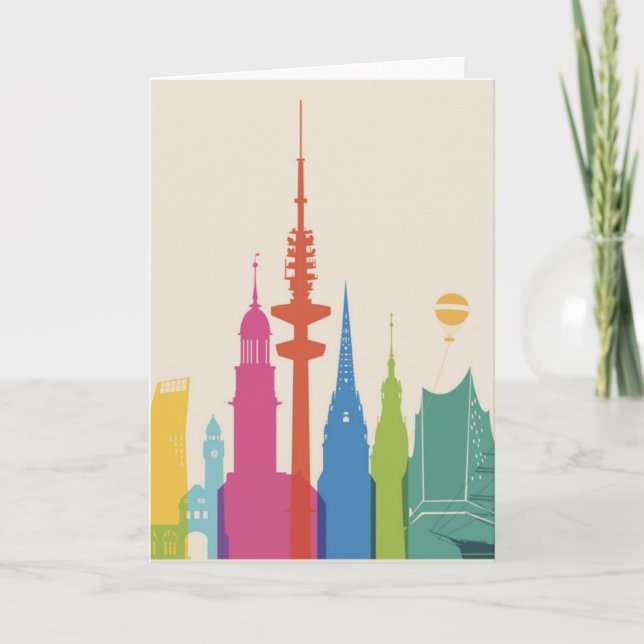 Hamburg Germany Skyline Card (Front)