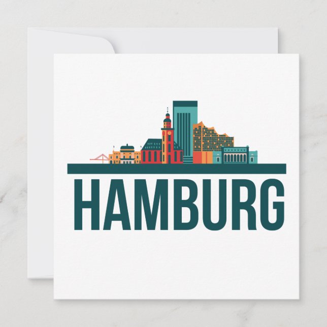 Hamburg Germany Skyline Card (Front)