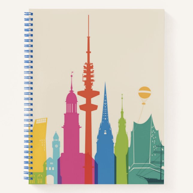 Hamburg Germany Skyline Notebook (Front)