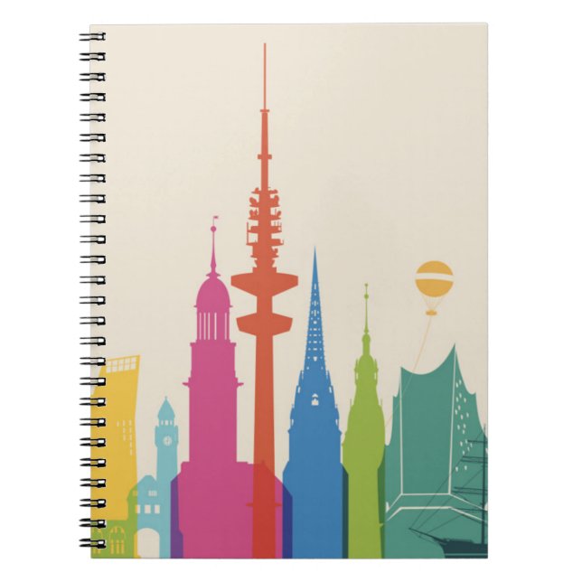 Hamburg Germany Skyline Notebook (Front)