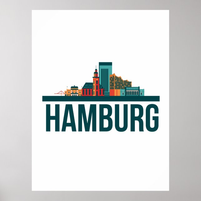 Hamburg Germany Skyline  Poster (Front)