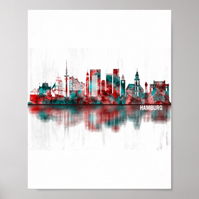 Hamburg Germany Skyline Poster (Front)