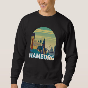 Hamburg Germany Skyline Silhouette Outline Sketch_ Sweatshirt