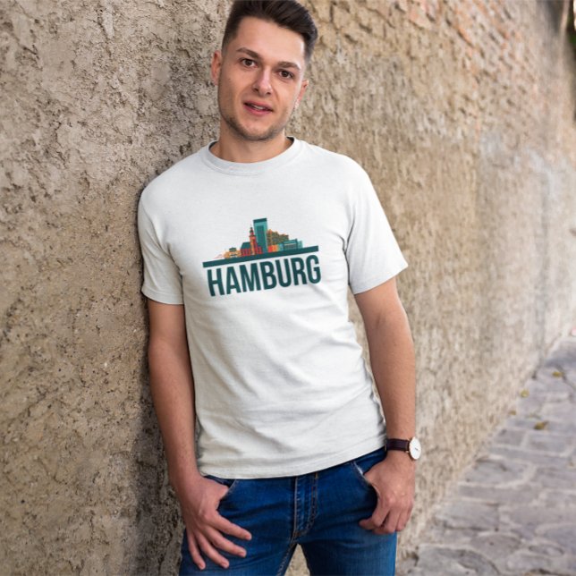 Hamburg Germany Skyline T-Shirt  (Hamburg Germany Skyline T-Shirt)
