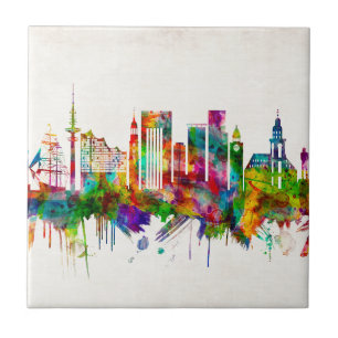 Hamburg Germany Skyline Tile