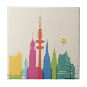 Hamburg Germany Skyline Tile