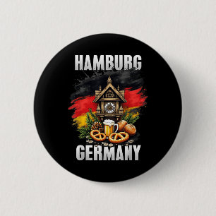 Hamburg Germany Souvenir German Flag Travel 6 Cm Round Badge