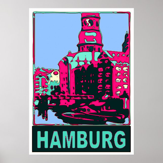 Hamburg Germany Travel Poster (Front)