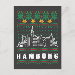 Hamburg Germany Ugly Christmas Postcard
