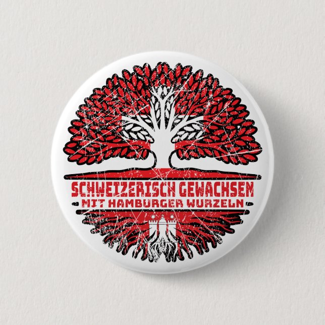Hamburg Hamburger Schweizer Schweiz Baum Wurzel 6 Cm Round Badge (Front)
