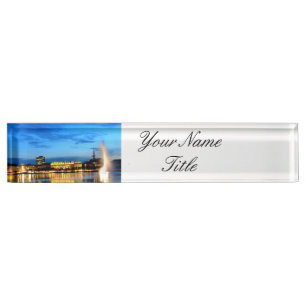 Hamburg Harbour Hafen Deutschland Alster Night Nameplate