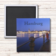 Hamburg Inner Alster Blue Hour Magnet