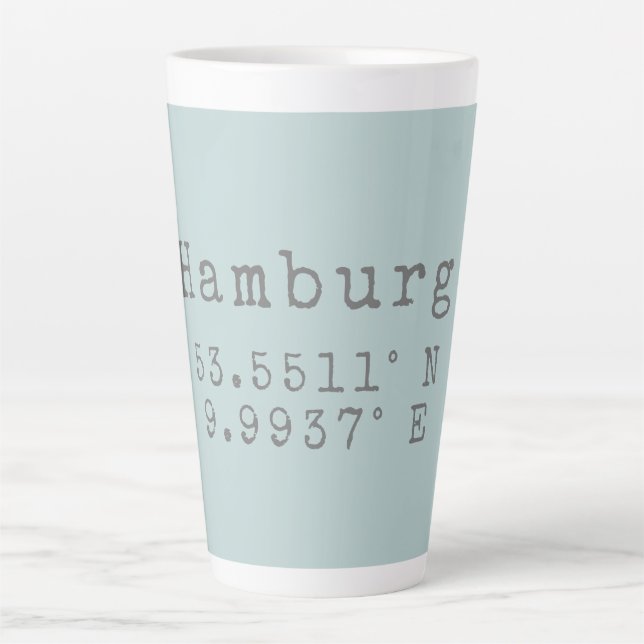 Hamburg Latitude Longitude  Latte Mug (Front)