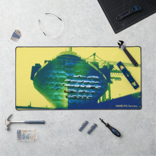 Hamburg Port - Container Ship - Digital Art - Desk Mat