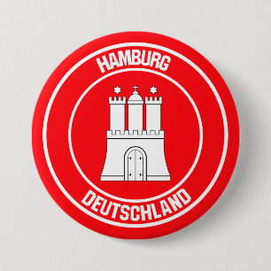 Hamburg Round Emblem 7.5 Cm Round Badge