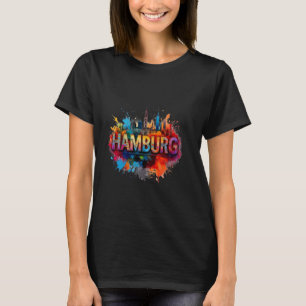 Hamburg Skyline Art - Vibrant Hanseatic City Desig T-Shirt