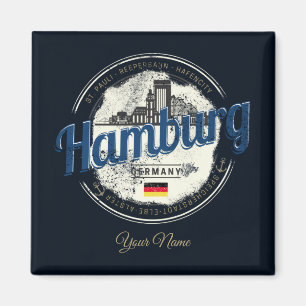 Hamburg Skyline Germany Vintage Holiday Souvenir Magnet