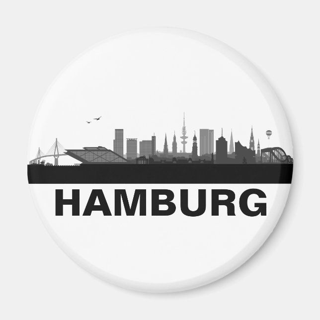 Hamburg Skyline refrigerator Magnet (Front)