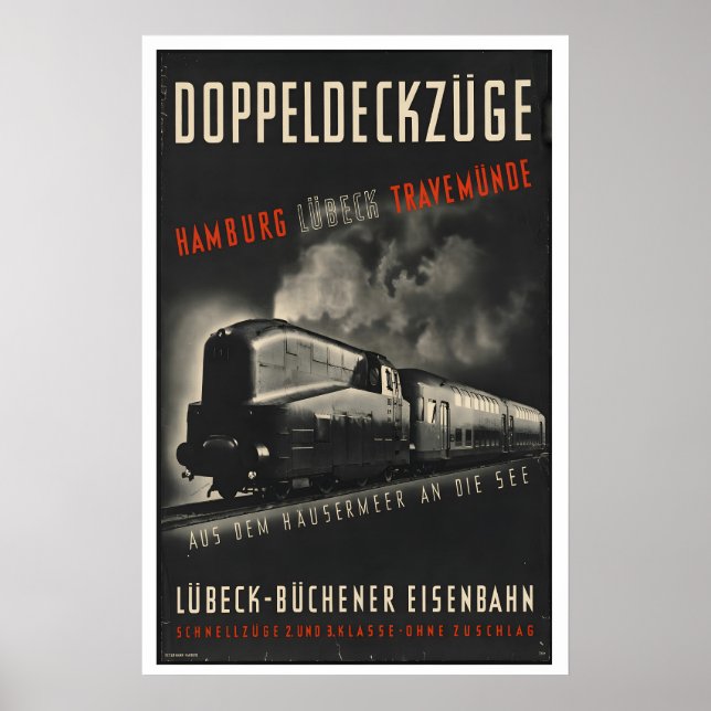 Hamburg Travemunde Lubeck Germany Vintage Travel Poster (Front)