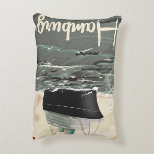 Hamburg Vintage Travel poster Decorative Cushion