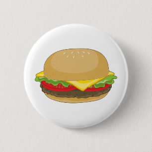 Hamburger 6 Cm Round Badge
