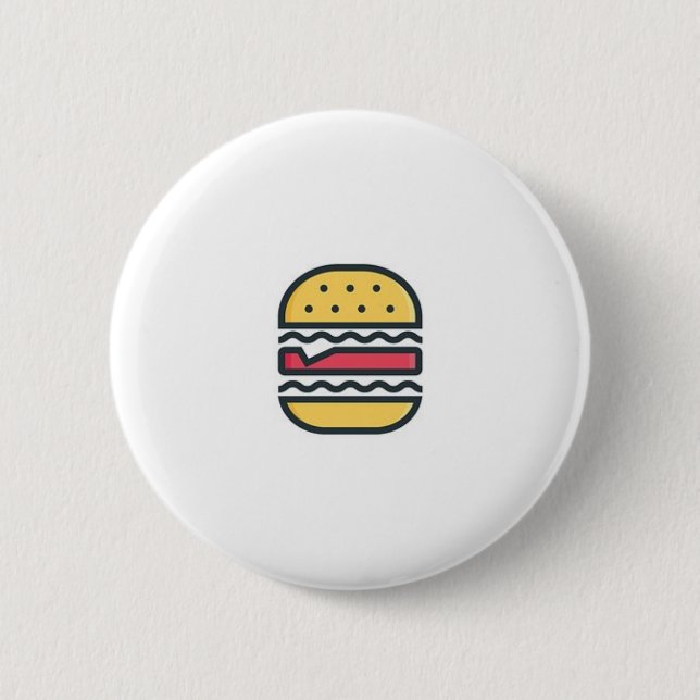 Hamburger ! 6 cm round badge (Front)