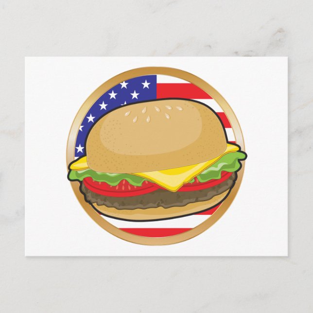 Hamburger American Flag Postcard (Front)