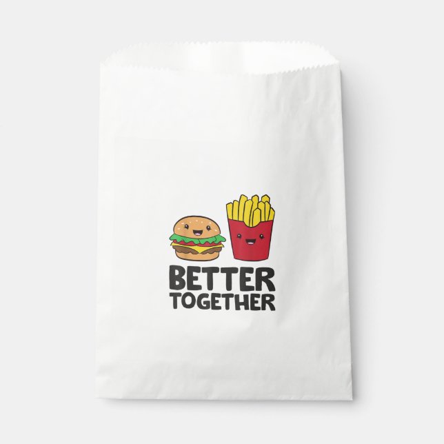 Hamburger and French Fries Love Fast Food Better T Favour Bags (Front)