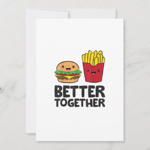 Hamburger and French Fries Love Fast Food Better T Holiday Card