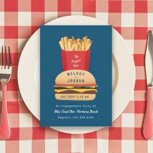 Hamburger and Fries Perfect Pair Couple’s Shower Invitation