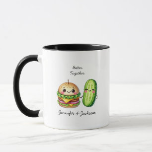 Hamburger and Pickle Personalised Mugs