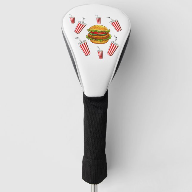 Hamburger and soda golf head cover (Front)