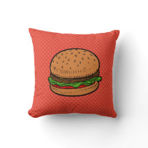 Hamburger art pillow