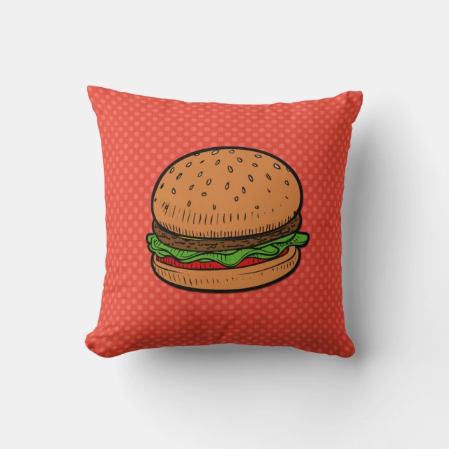 Hamburger art pillow (Front)