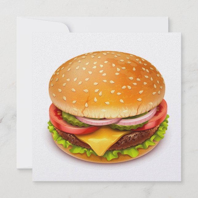 Hamburger BBQ Cook Out - 4th of July Invitation (Front)