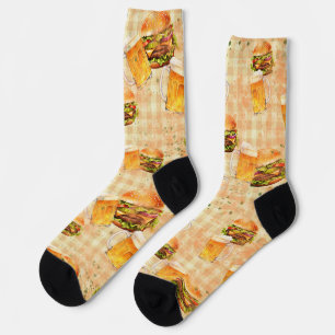 Hamburger beer socks