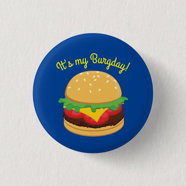 Hamburger Birthday Party Burger 3 Cm Round Badge (Front)