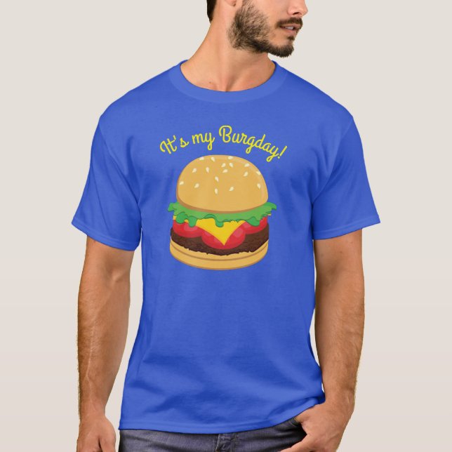 Hamburger Birthday Party Burger Burgday T-Shirt  (Front)