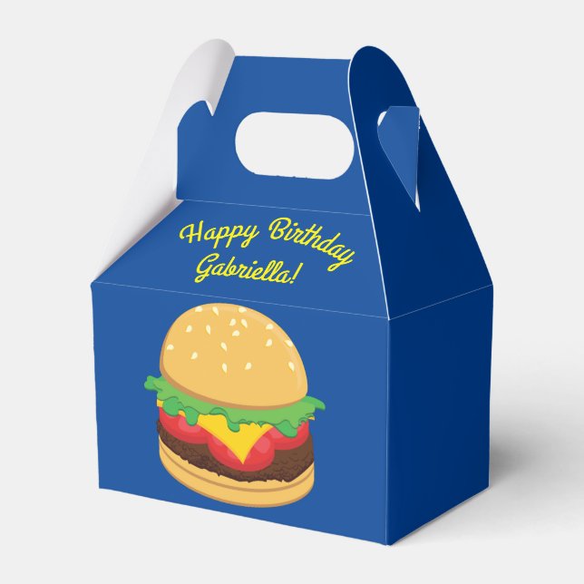 Hamburger Birthday Party Burger Favour Box (Back Side)