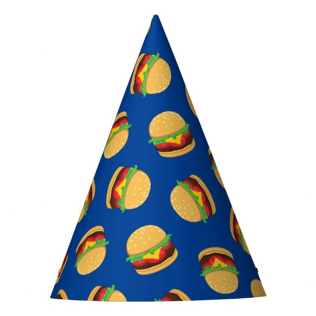 Hamburger Birthday Party Burger Party Hat (Front)