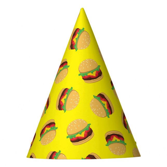 Hamburger Birthday Party Burger Party Hat (Front)