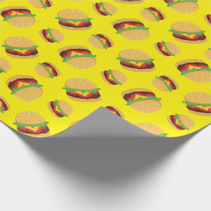 Hamburger Birthday Party Burger Wrapping Paper