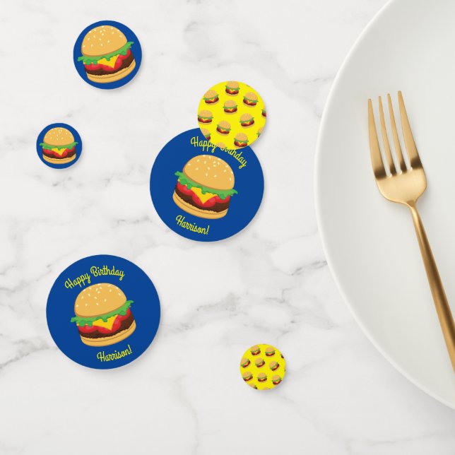Hamburger Birthday Party Burgers Confetti (Group)