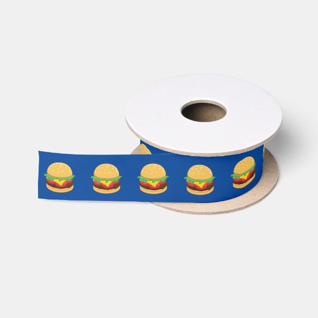 Hamburger Birthday Party Satin Ribbon (Spool)