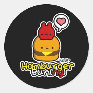 Hamburger Bun(ny) Stickers (Black)