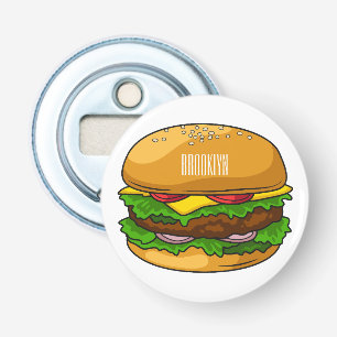 Hamburger cartoon illustration bottle opener